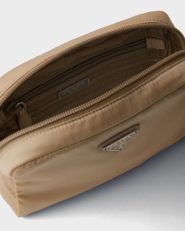 Small Re-Nylon pouch - Camel Brown Small Re-Nylon pouch - Camel Brown