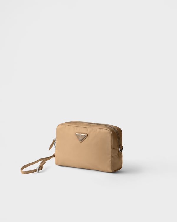 Small Re-Nylon pouch - Camel Brown Small Re-Nylon pouch - Camel Brown