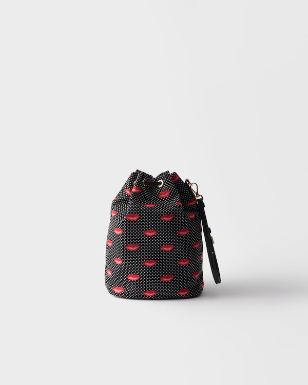 Printed Re-Nylon pouch - Black Printed Re-Nylon pouch - Black