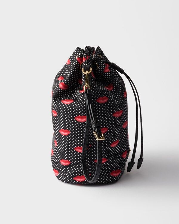 Printed Re-Nylon pouch - Black Printed Re-Nylon pouch - Black