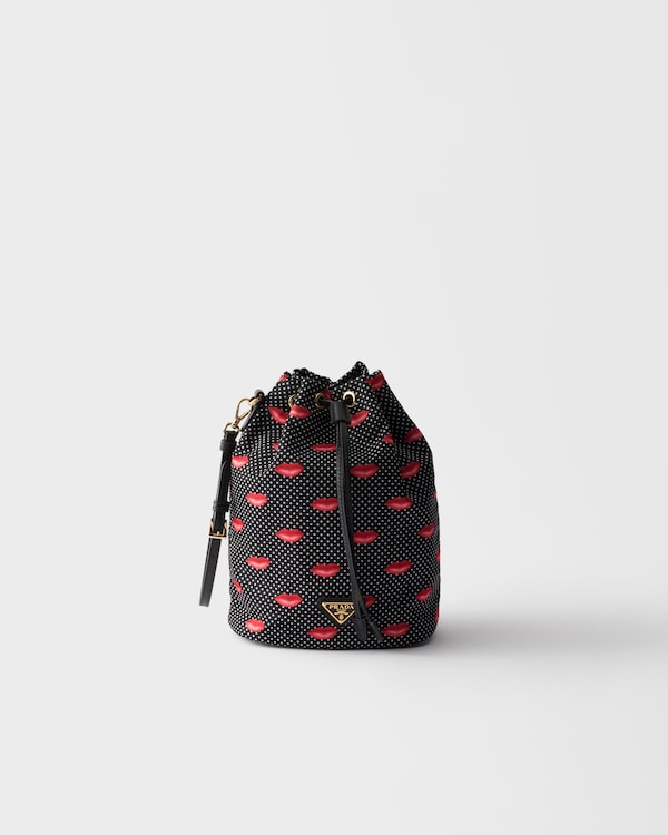 Printed Re-Nylon pouch - Black Printed Re-Nylon pouch - Black