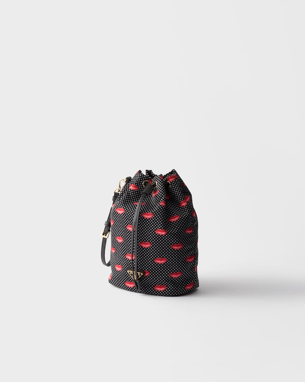 Printed Re-Nylon pouch - Black Printed Re-Nylon pouch - Black