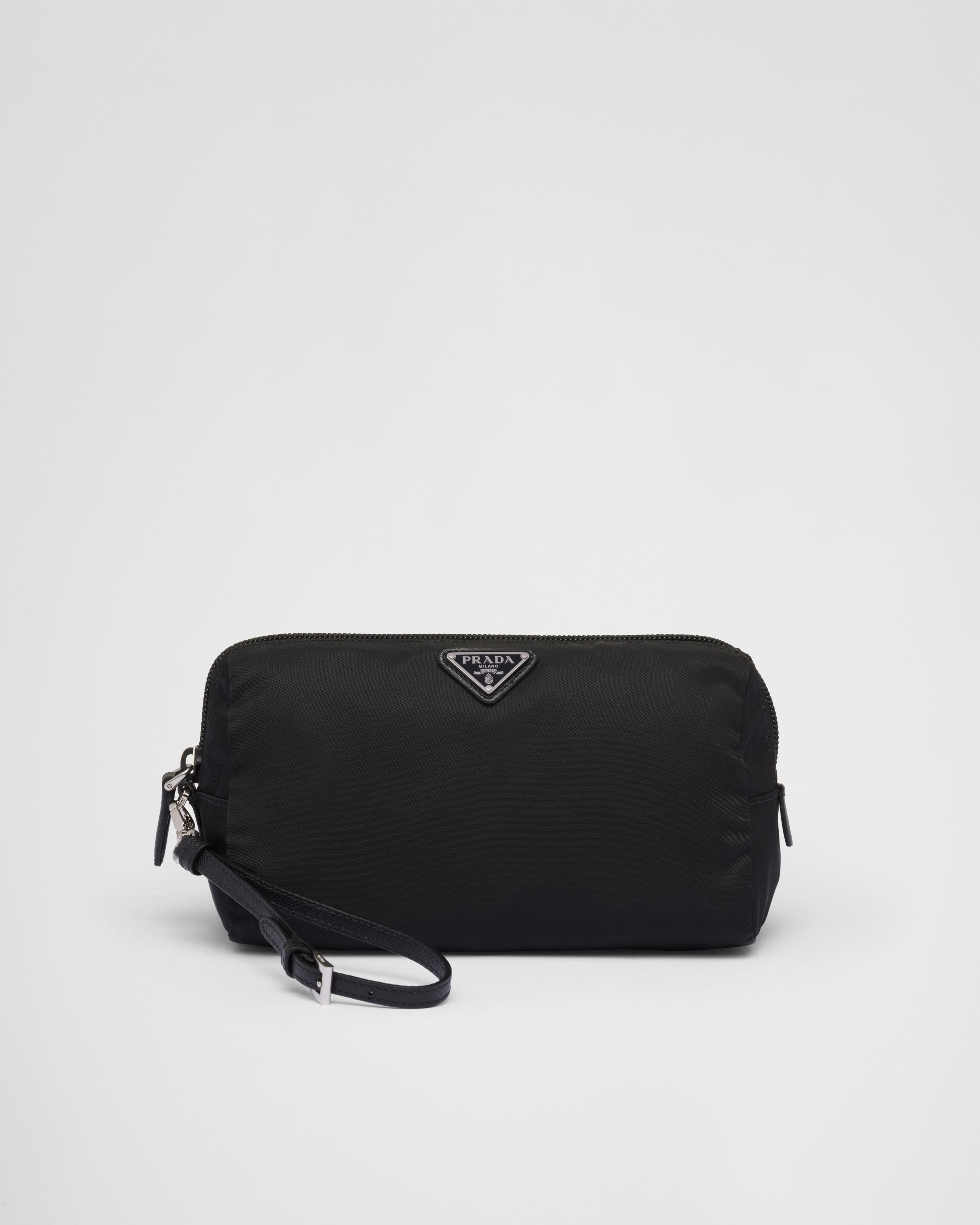 Prada Re-nylon Pouch In Black