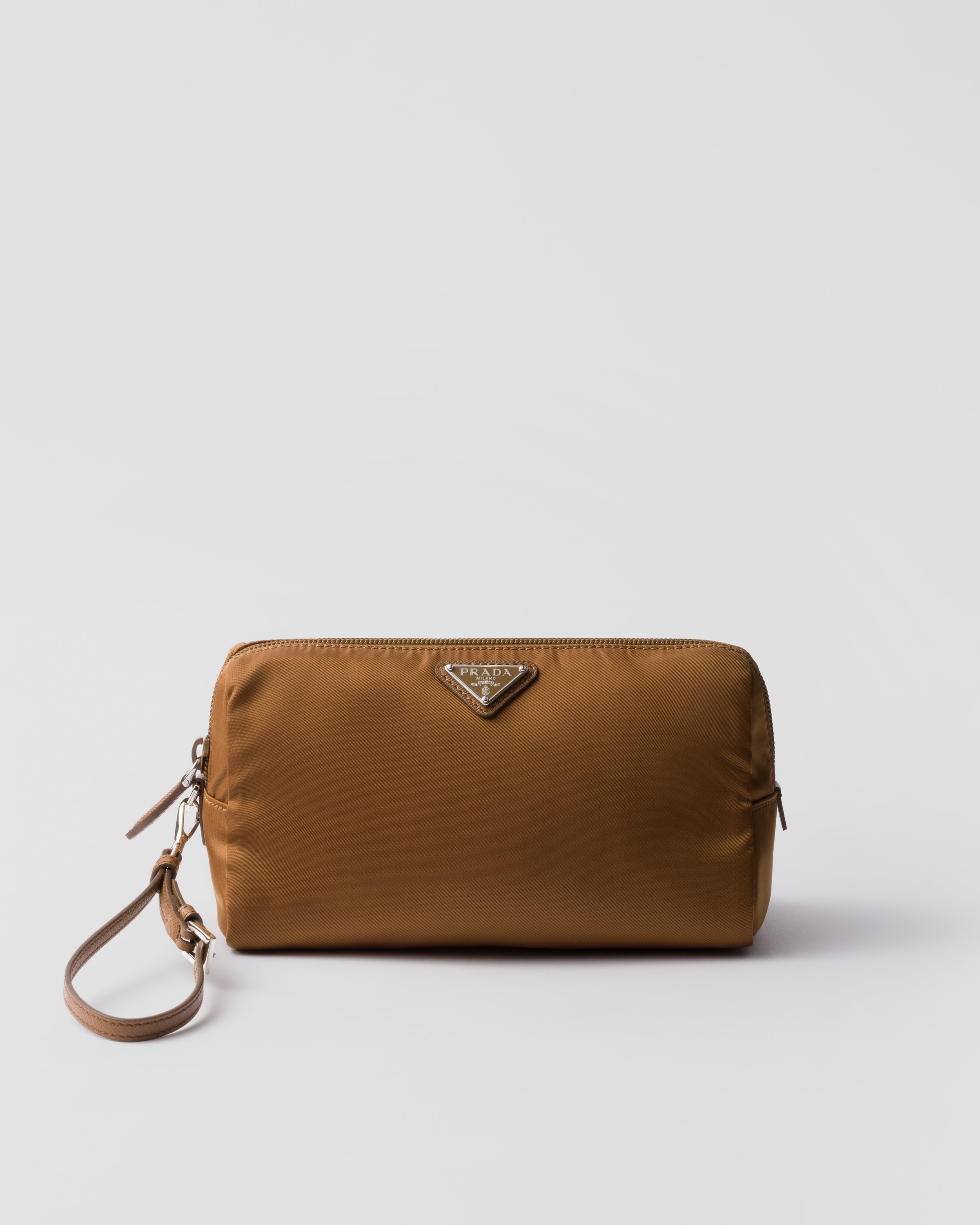 Prada Re-nylon Pouch In Brandy