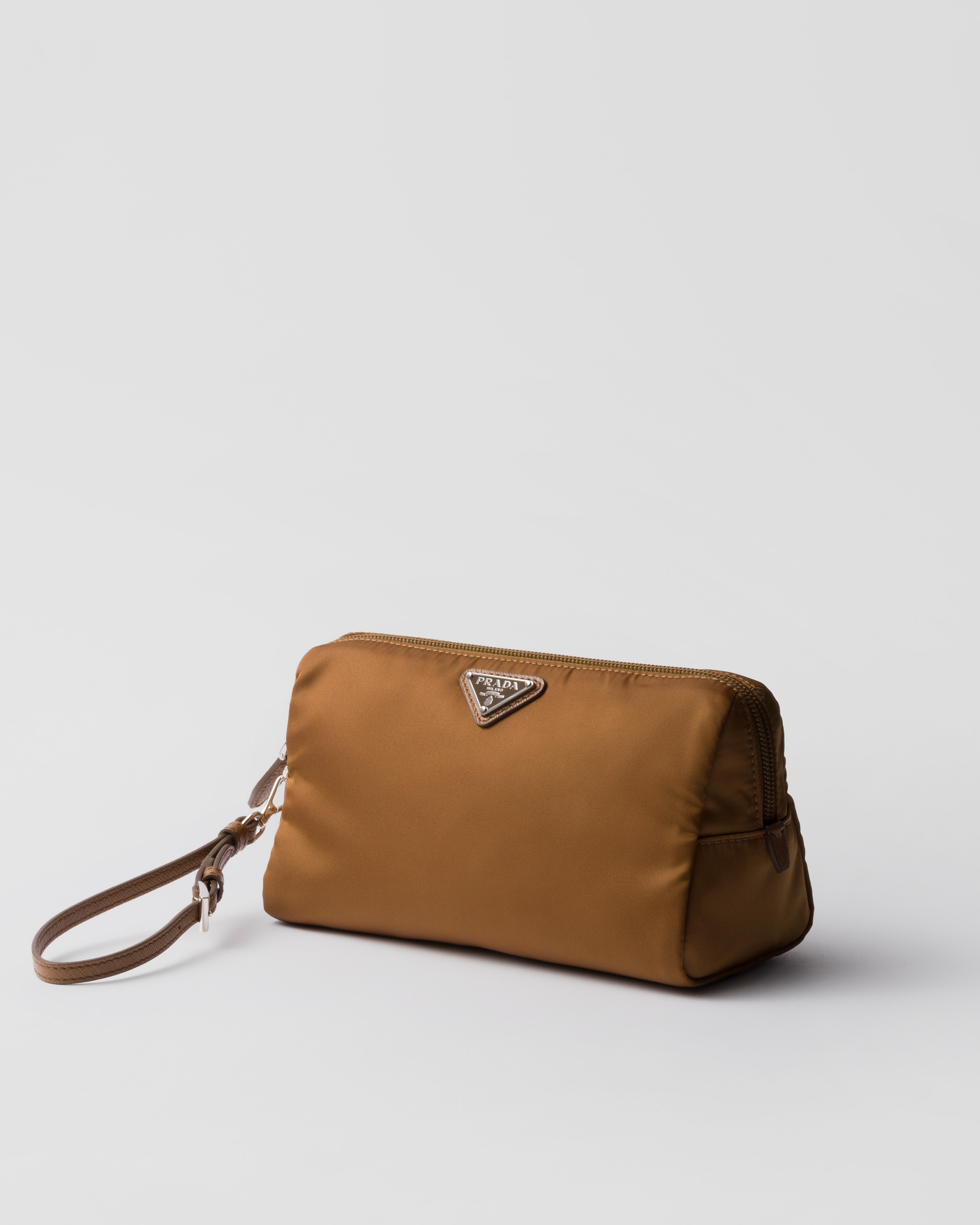 Prada Re-nylon Pouch In Brandy