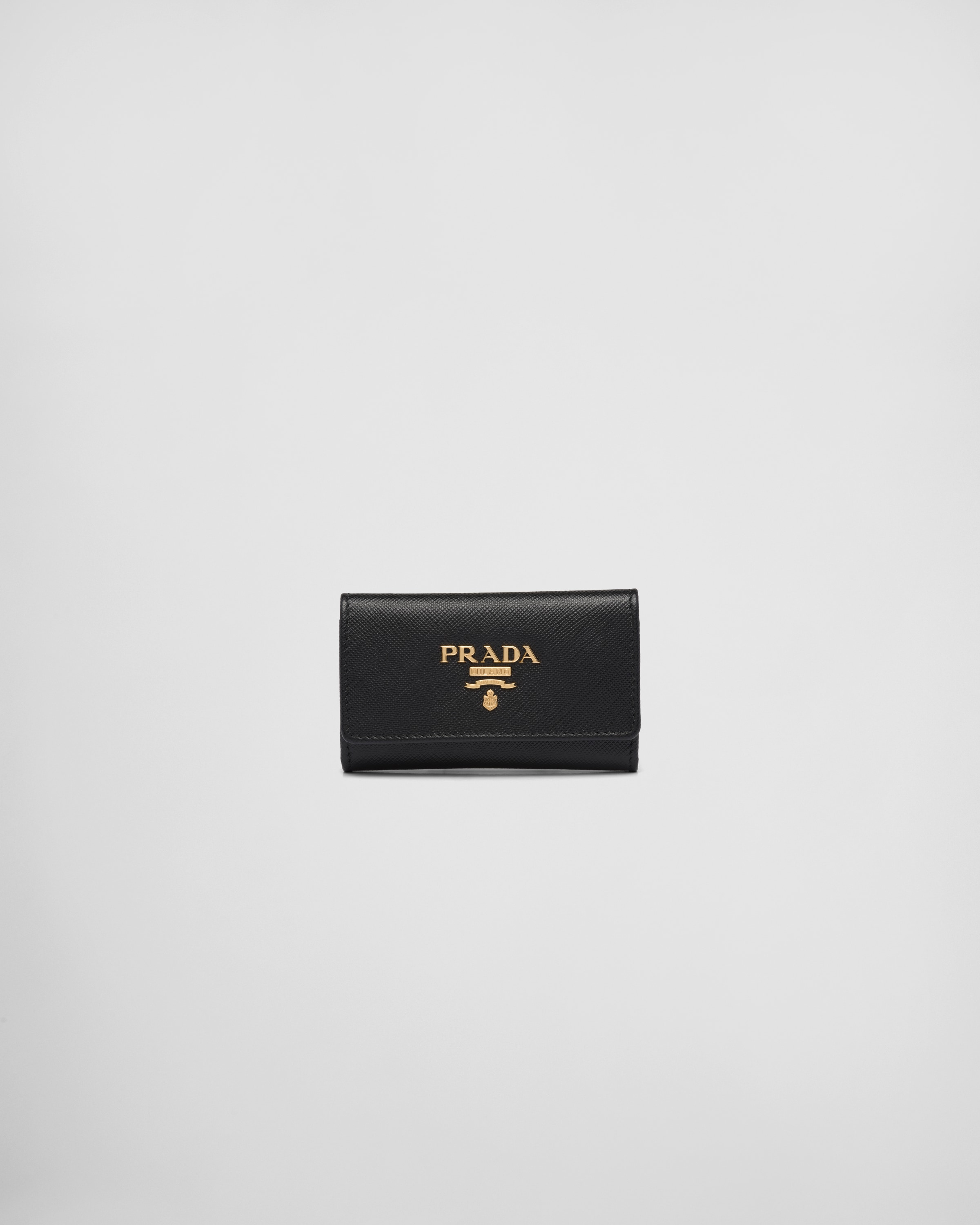 Prada Saffiano Leather Keychain, Woman, Black