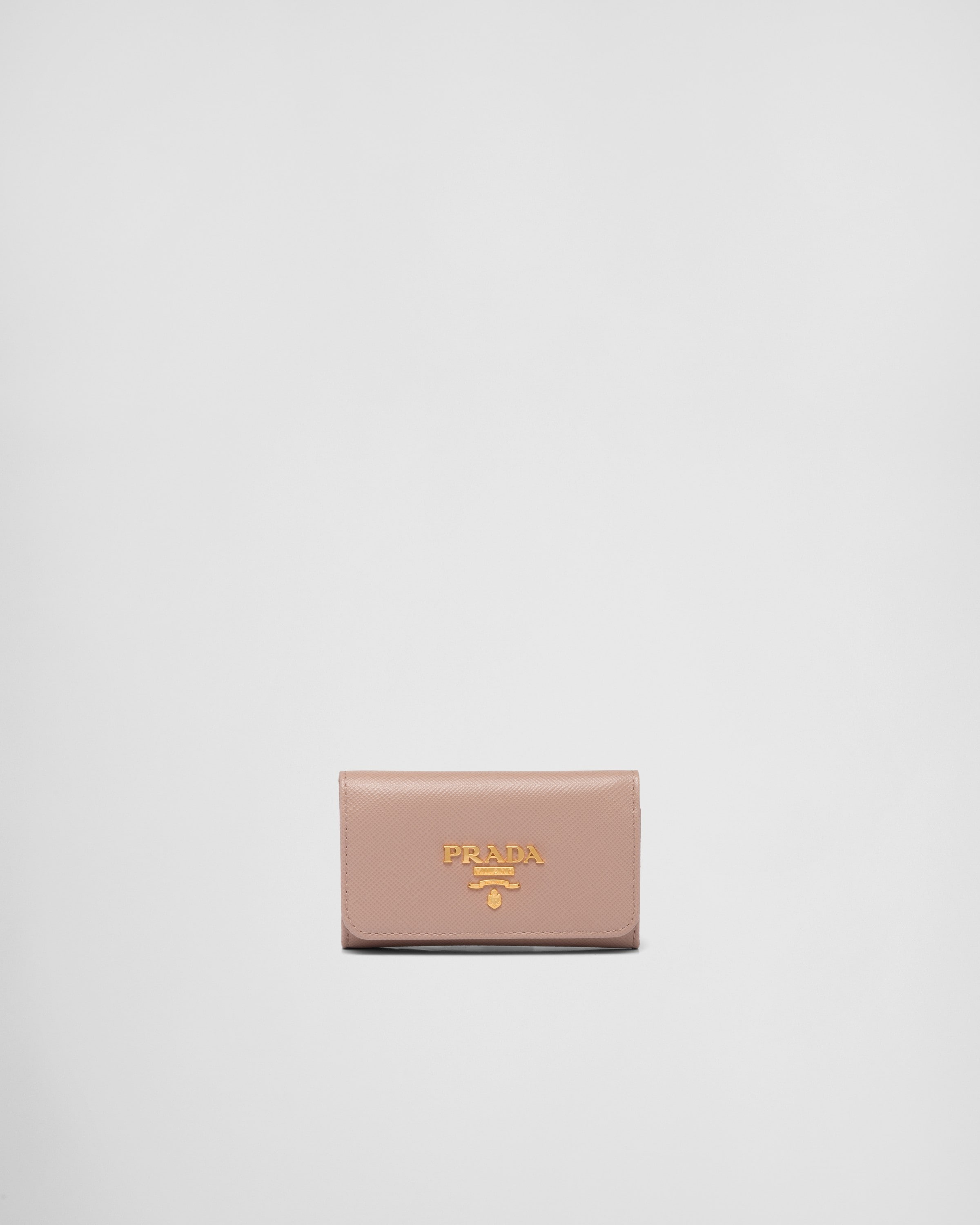 Prada Saffiano Leather Keychain, Woman, Powder Pink