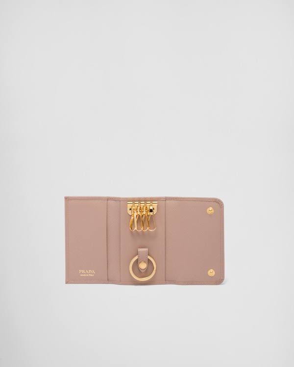 Saffiano leather keychain - Powder Pink Saffiano leather keychain - Powder Pink