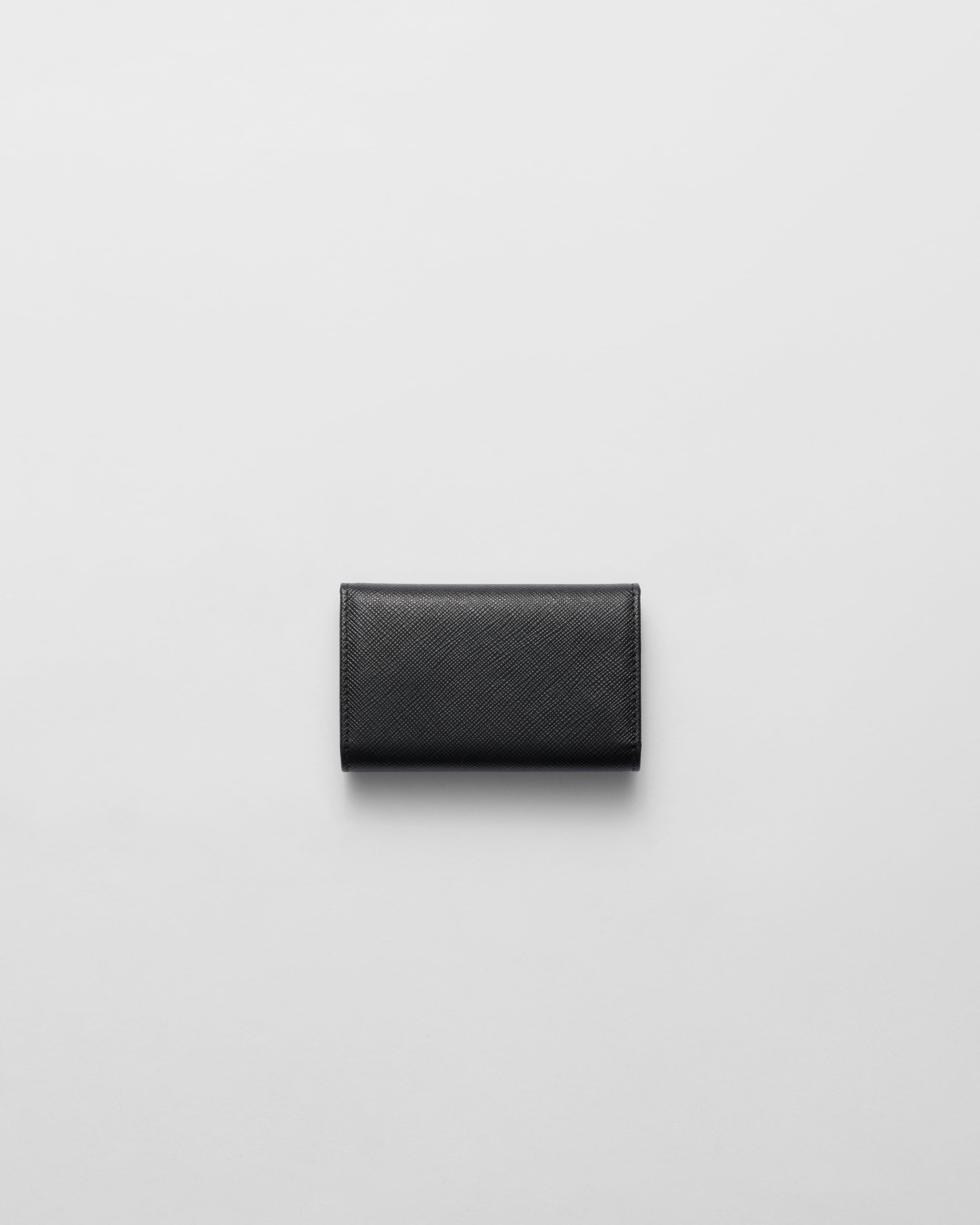 Black hibiscus Saffiano Leather Key Case PRADA