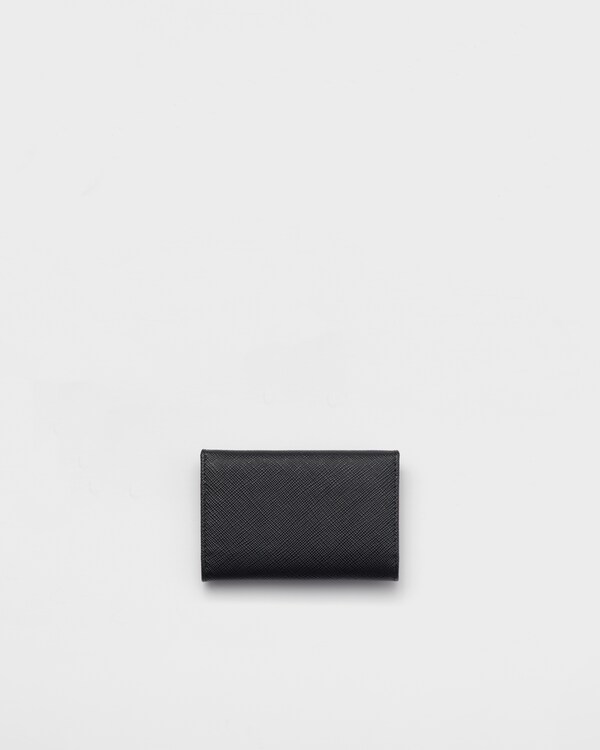 サフィアーノレザーマルチカラー キーケース - ブラック/ペールピンク サフィアーノレザーマルチカラー キーケース - ブラック/ペールピンク