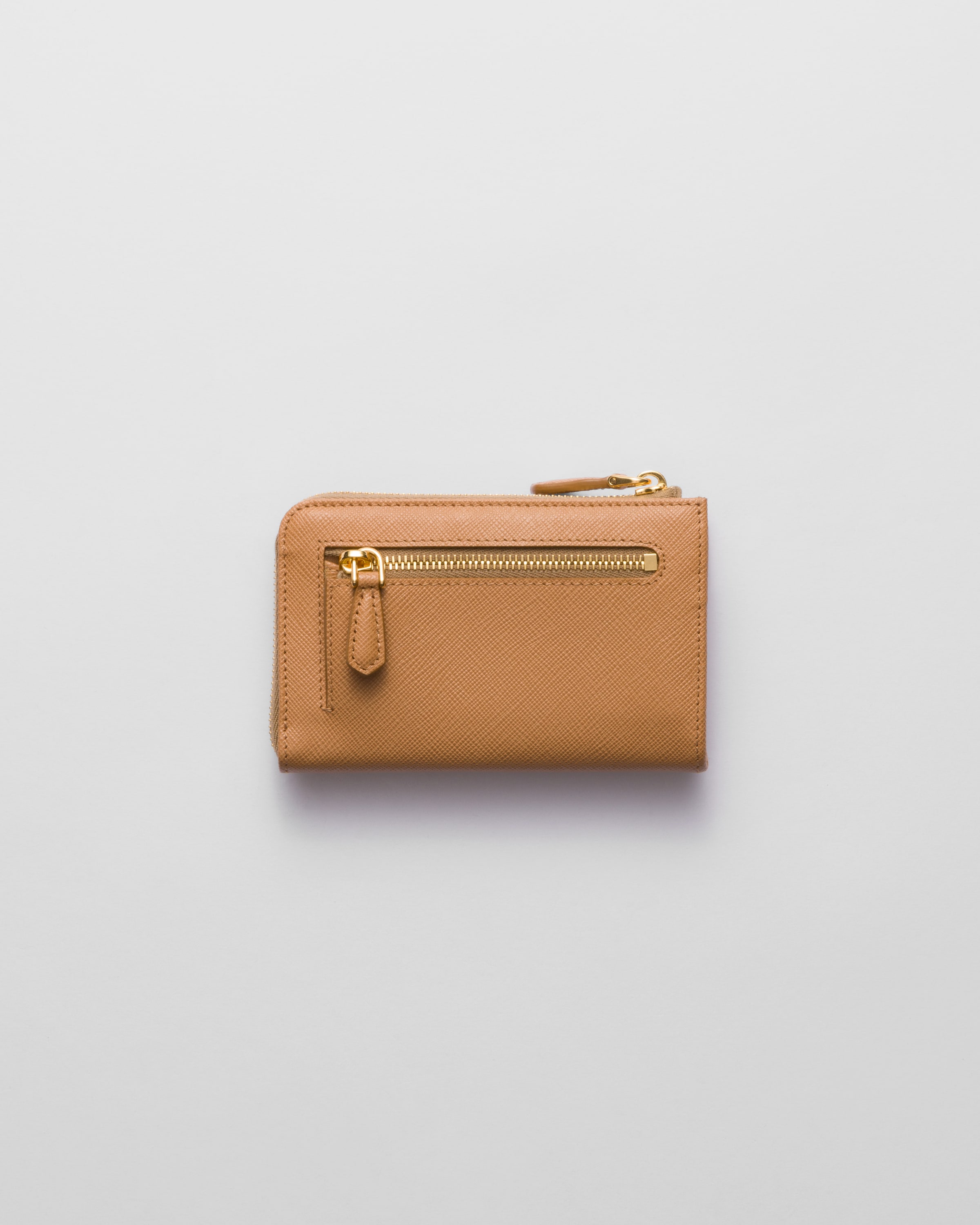 Shop Prada Saffiano-schlüsselanhänger In Natural