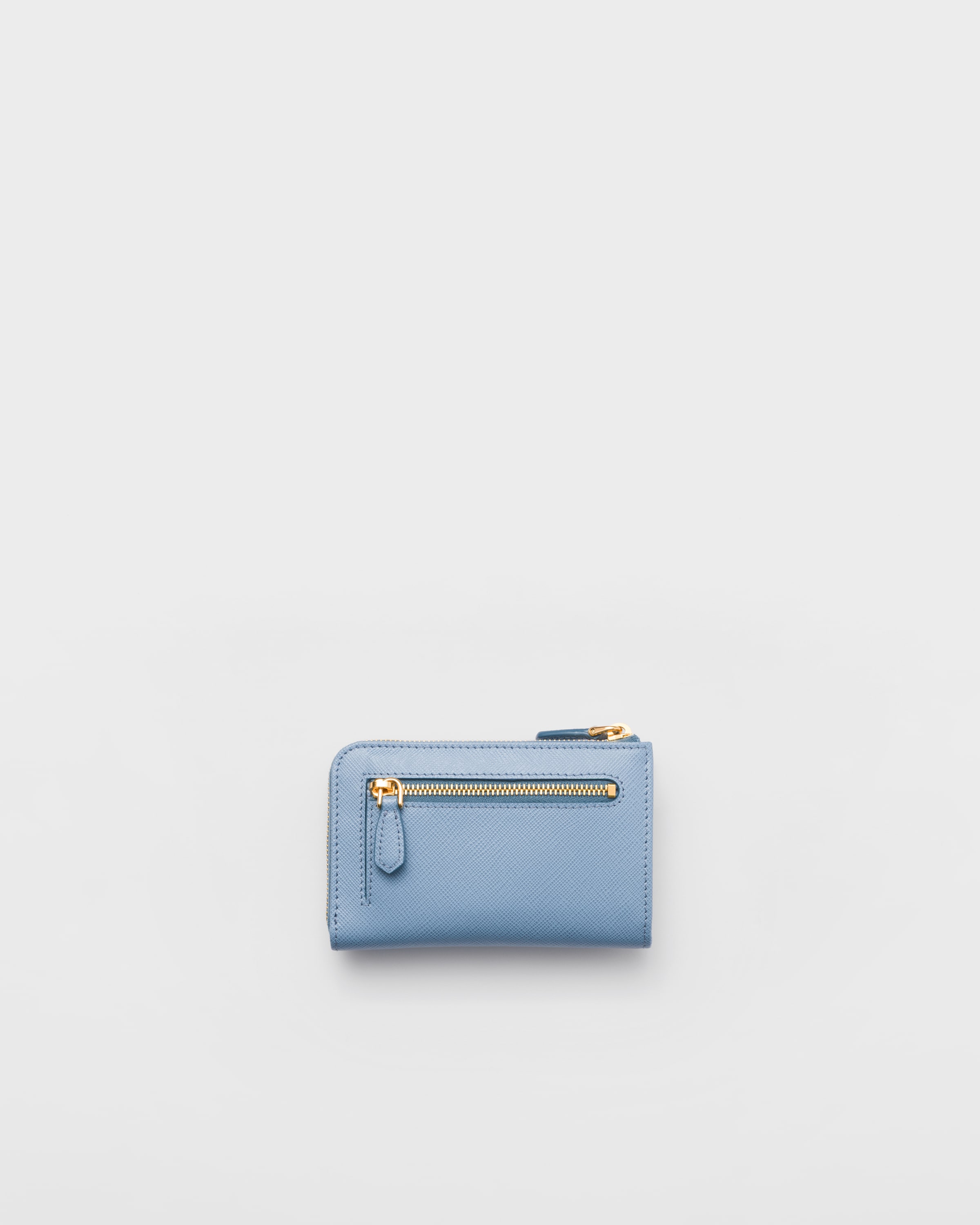 最新デザインの サフィアーノトライアングル ライトブルー キーケース PRADA | 小物