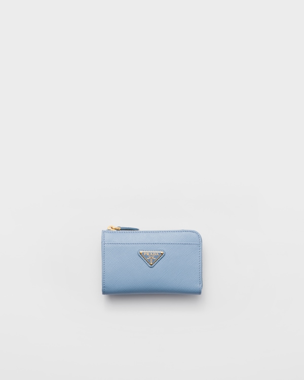 ライトブルー ファスナー付 サフィアーノレザー 財布 | PRADA
