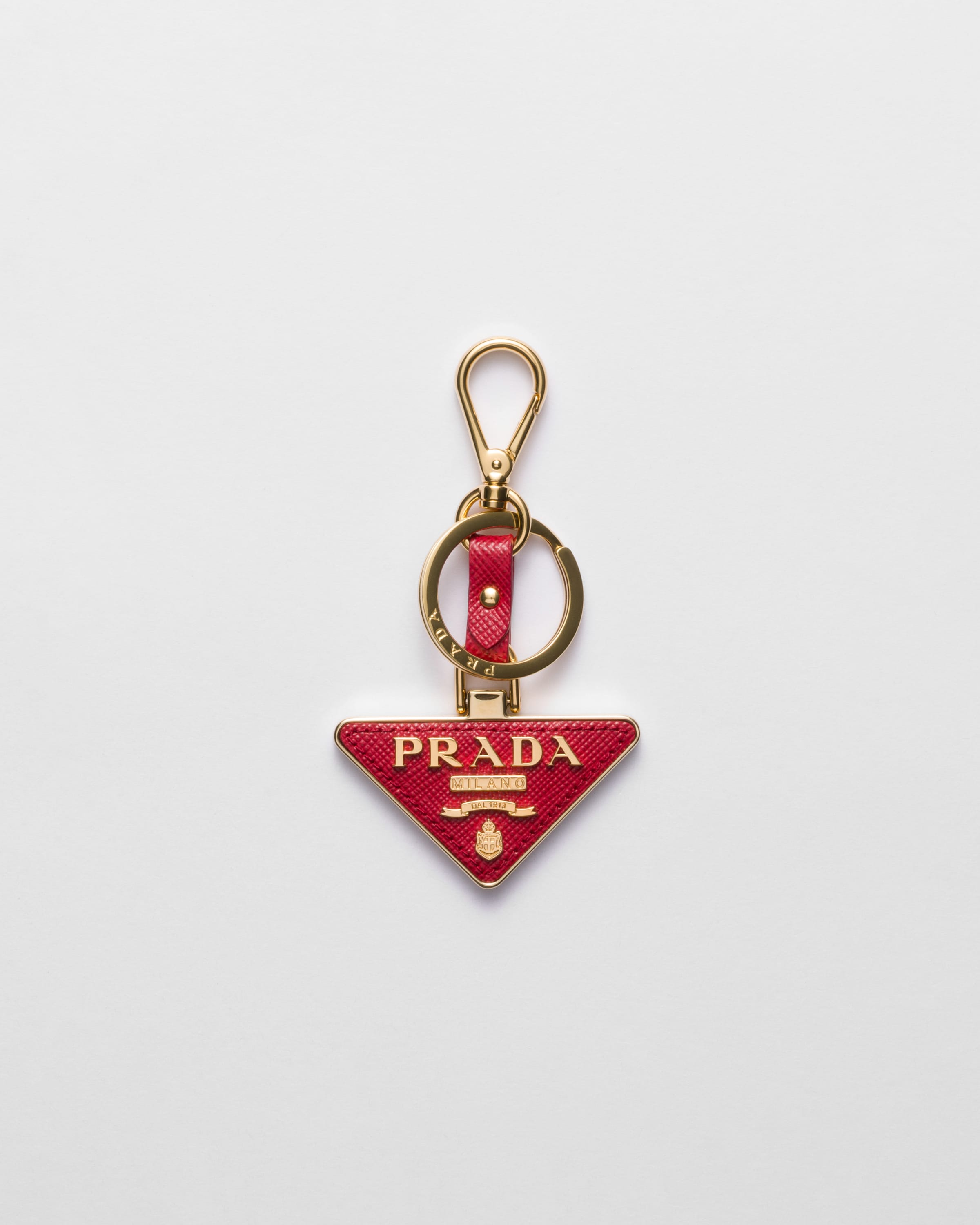 レッド サフィアーノレザー キーリング | PRADA