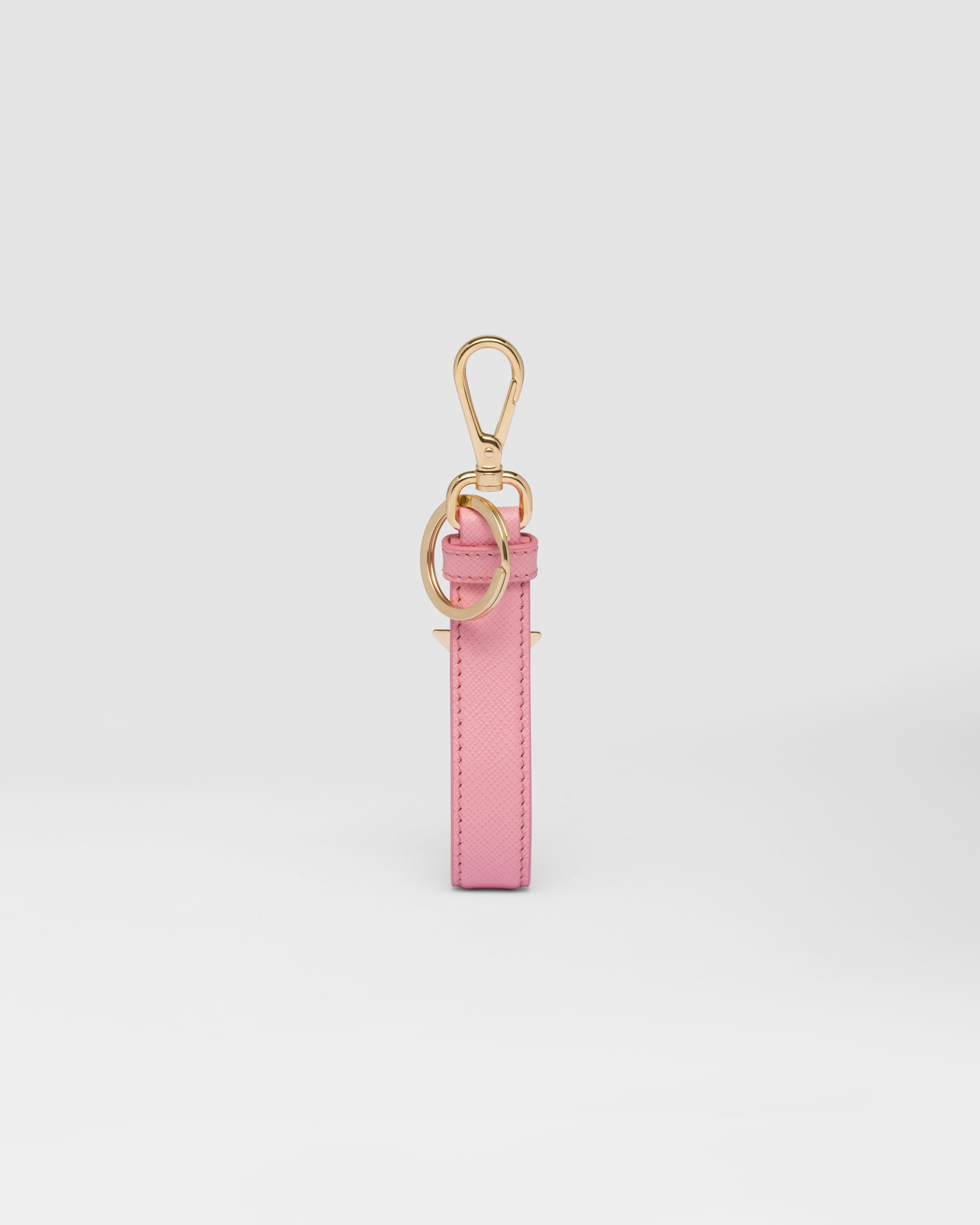 Petal Pink Saffiano Leather Keychain PRADA
