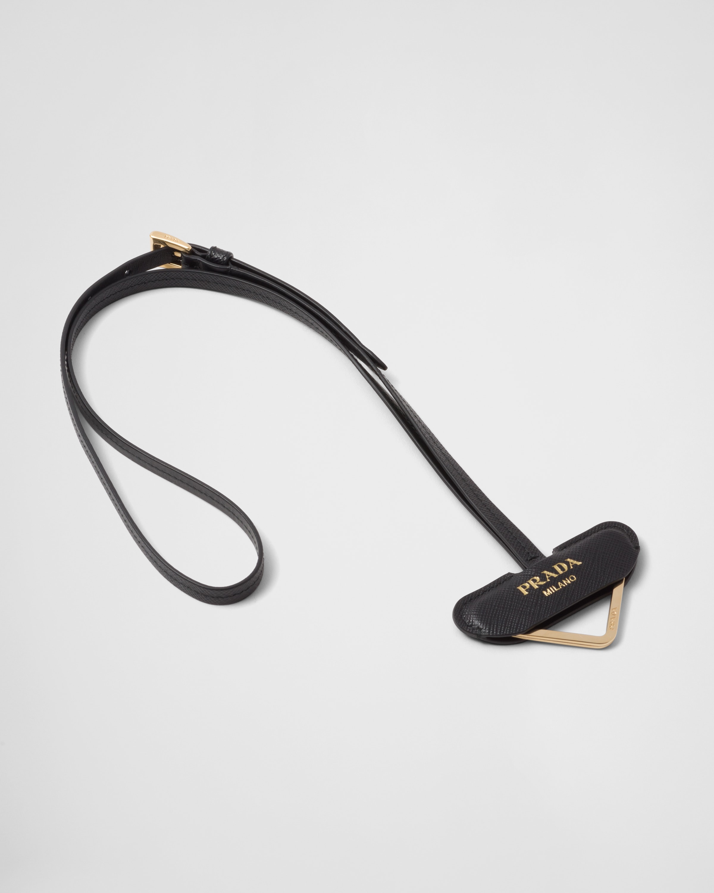 Prada Black Stainless Steel Keychain