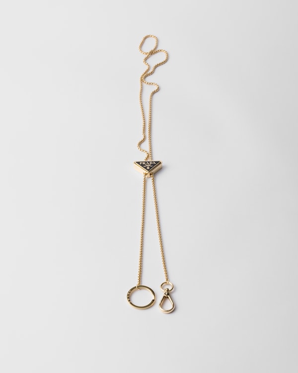 Cognac Leather mirror case pendant | PRADA