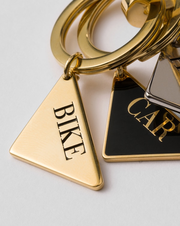 Metal triangle keychain - Gold/Black Metal triangle keychain - Gold/Black