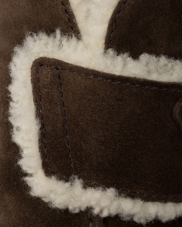 Suede and shearling mules - Dark Brown Suede and shearling mules - Dark Brown