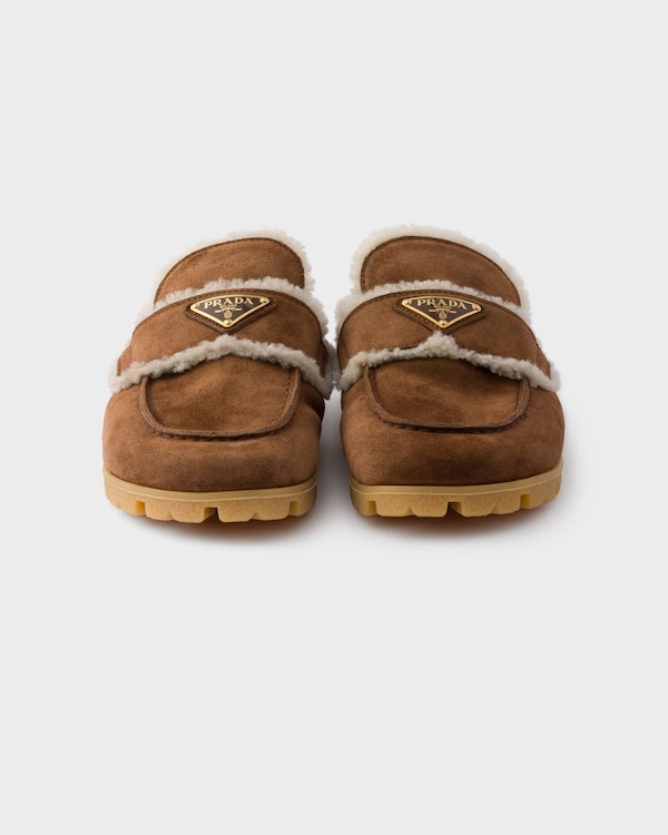 Suede and shearling mules - Cocoa Brown Suede and shearling mules - Cocoa Brown
