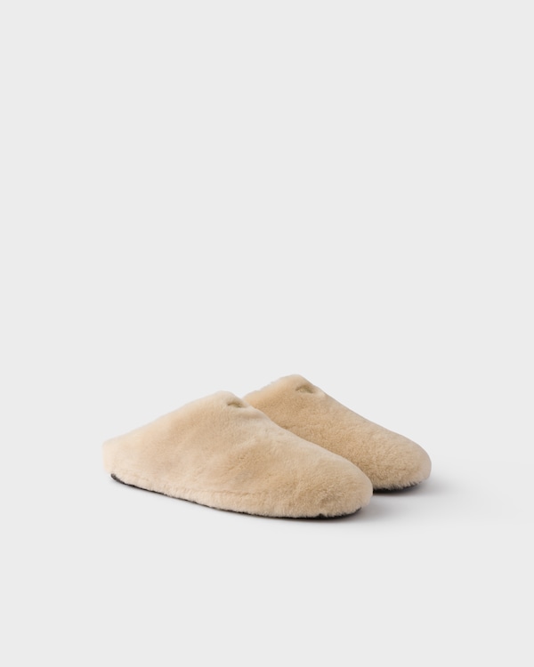 Shearling mules - Travertine Stone Shearling mules - Travertine Stone