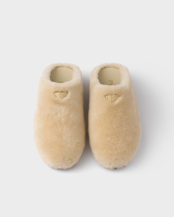 Shearling mules - Travertine Stone Shearling mules - Travertine Stone