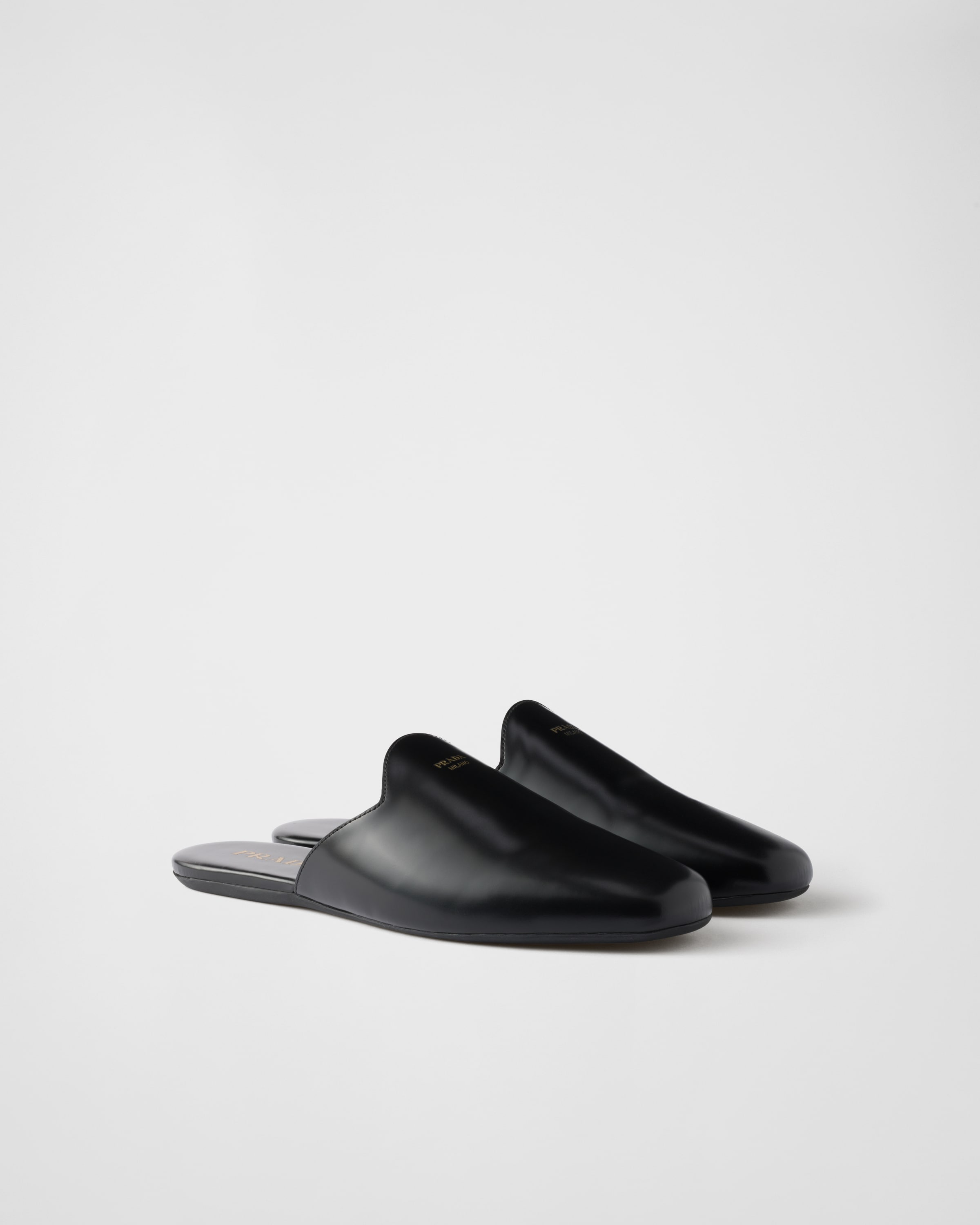 Prada Brushed Leather Mules