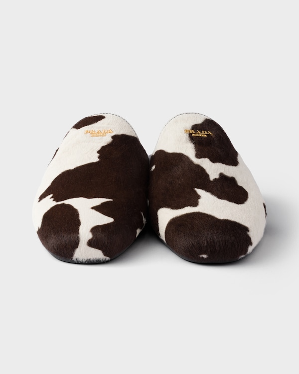 Printed leather mules Printed leather mules