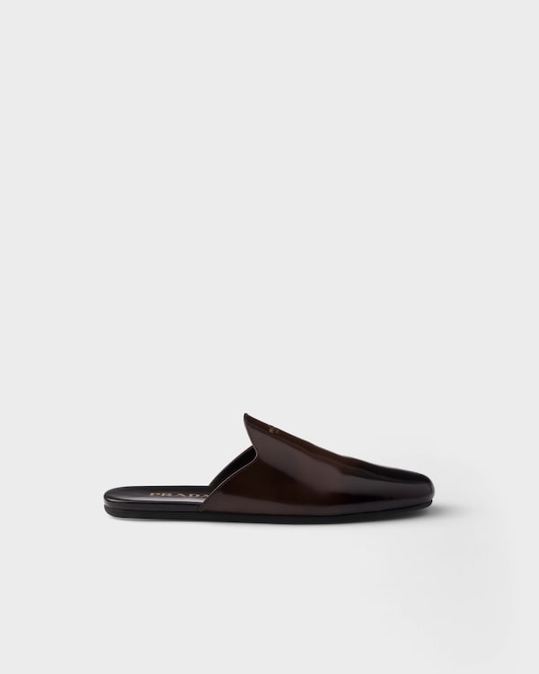 Brushed leather mules Brushed leather mules