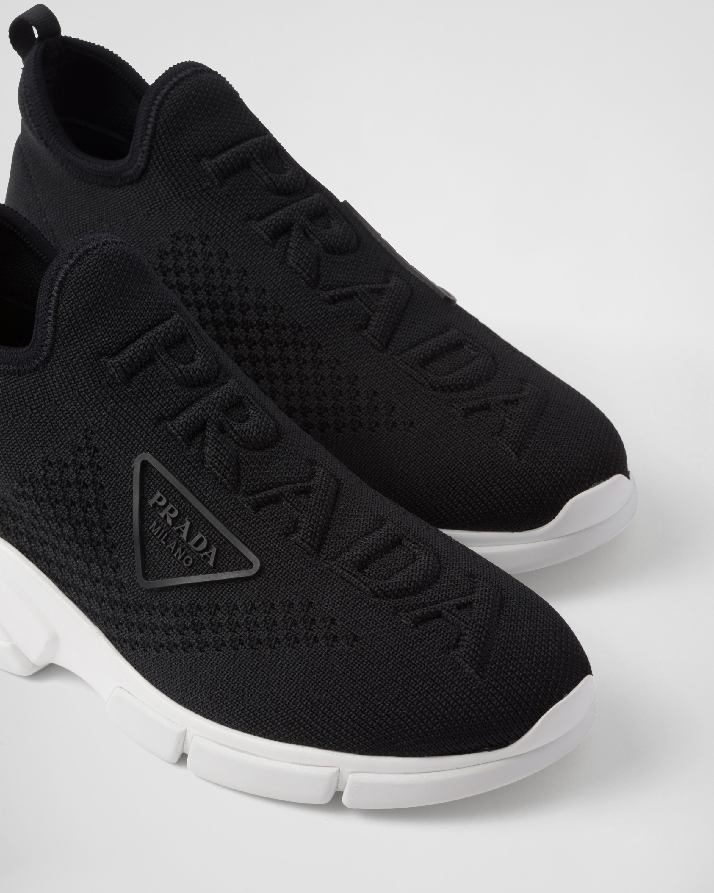 Black Knit Sock Sneakers PRADA