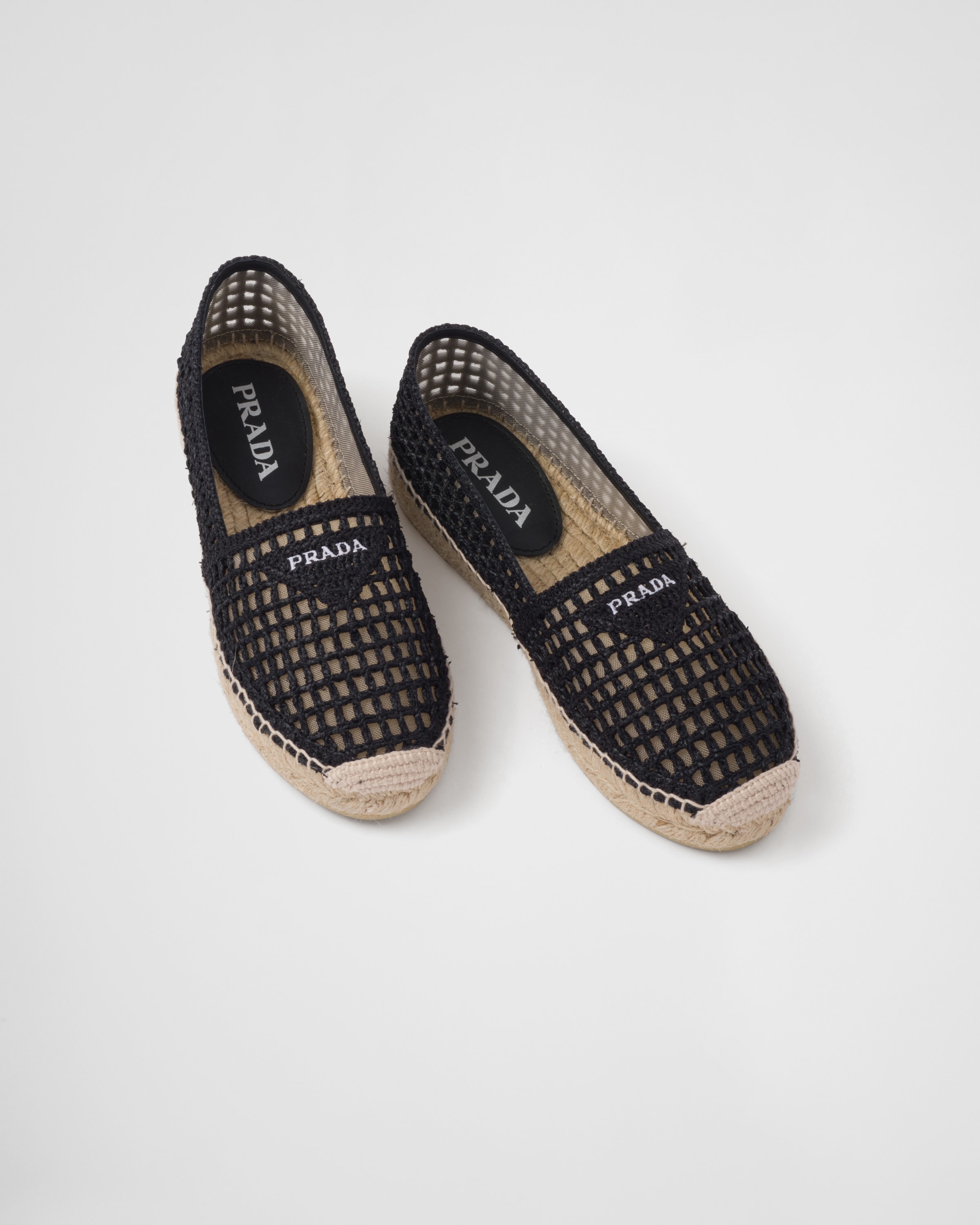 Black Crochet Espadrilles PRADA