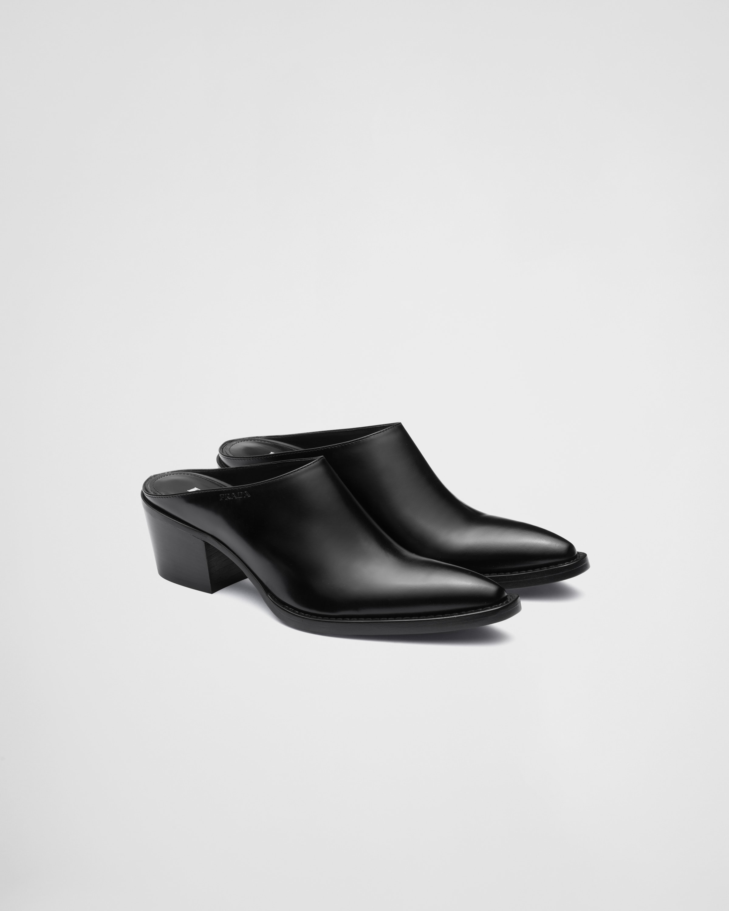 Prada leather mules hot sale