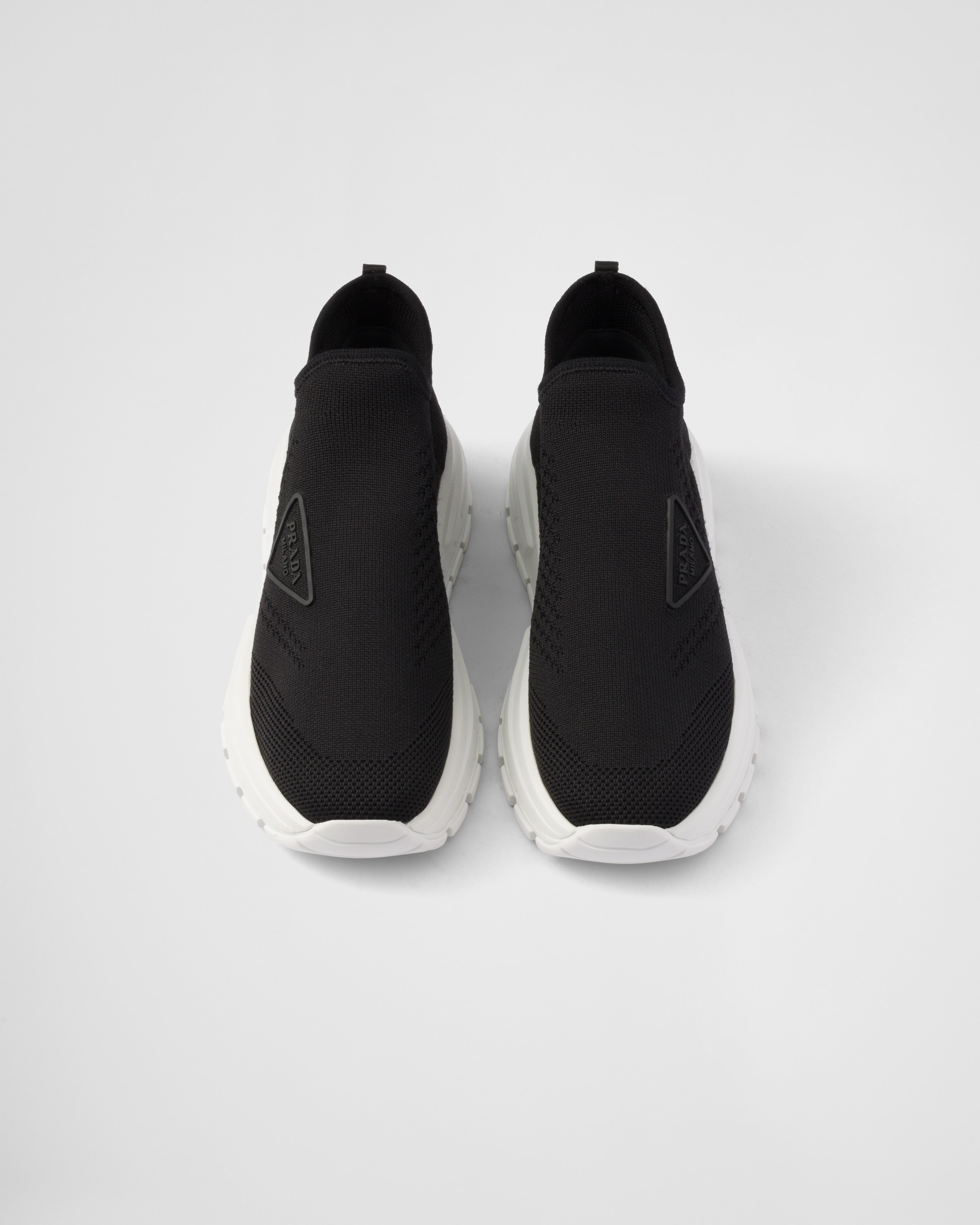 Black Stretch Knit Sock Sneakers PRADA