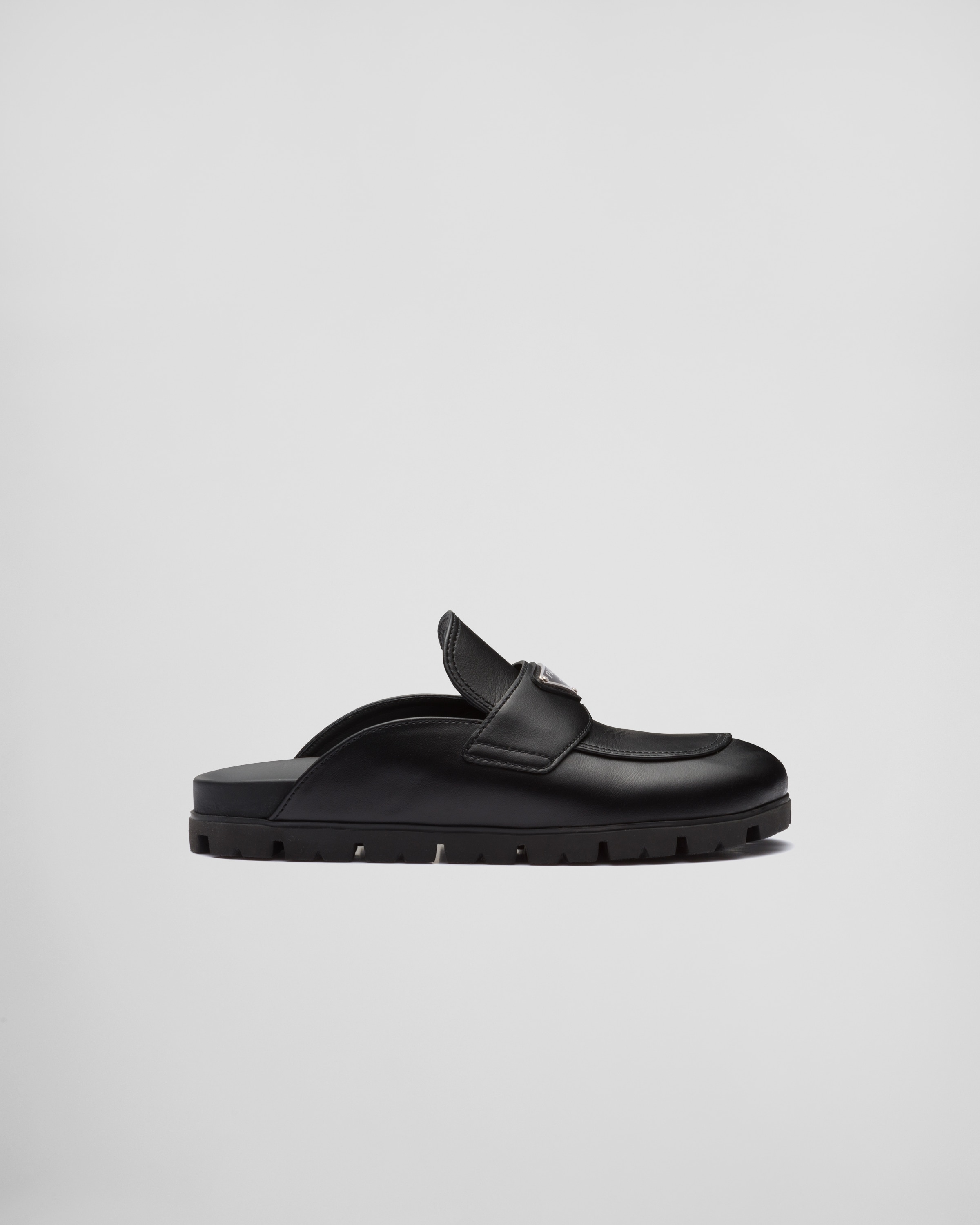 Black Leather Mules PRADA