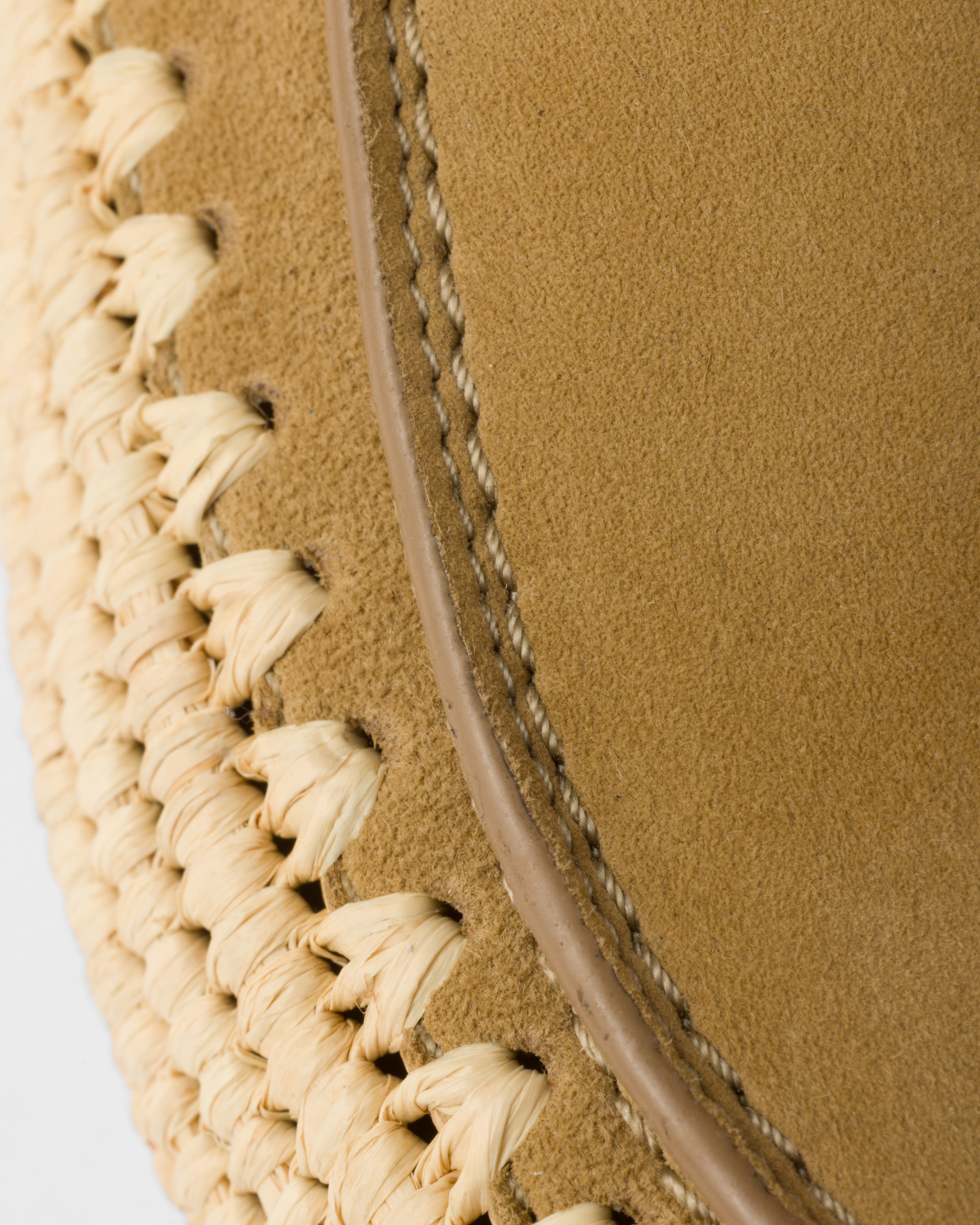 Ecru Suede Flatform Mules | PRADA