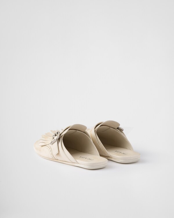 Shuffle fringed leather mules Shuffle fringed leather mules