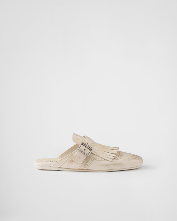 Shuffle fringed leather mules Shuffle fringed leather mules