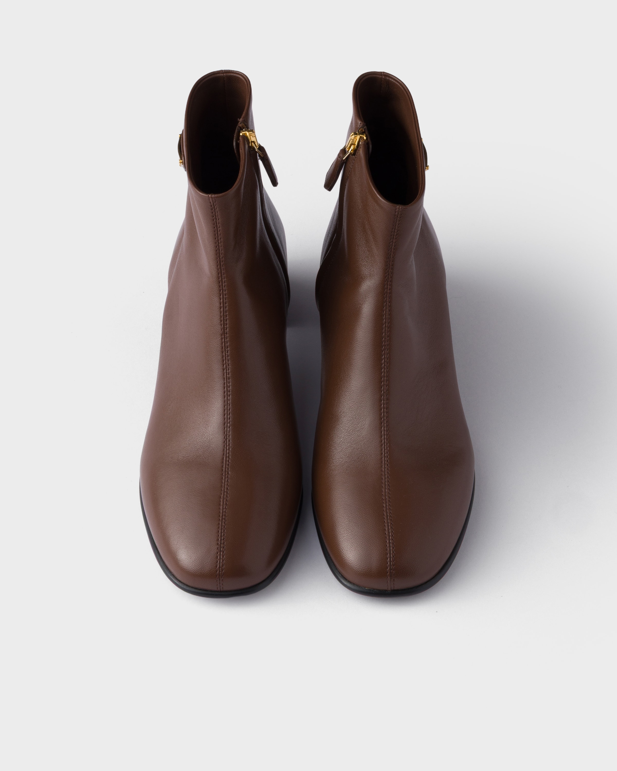 Prada Stiefeletten Aus Nappa-leder In Brown