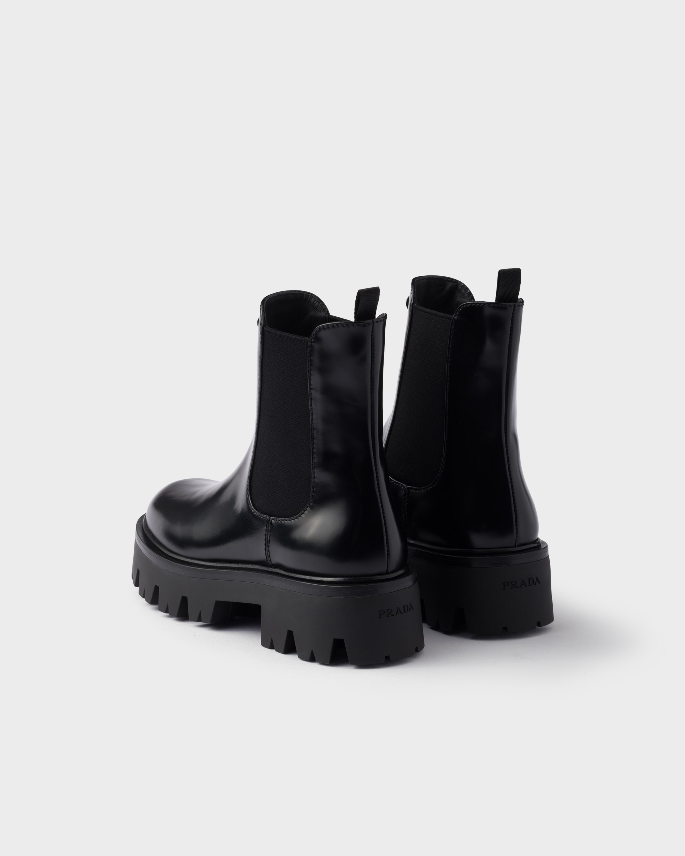 ショートブーツ・ブーティ Prada Leather laced booties Prada Leather Laced Booties | Saks Fifth Avenue