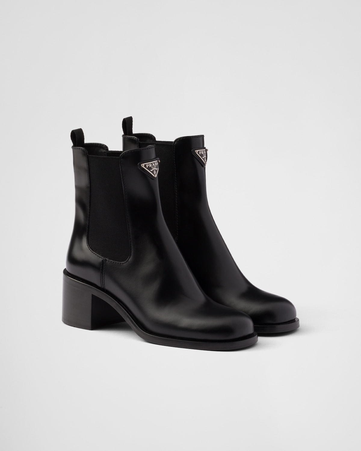 0400~Front Zipped Brushed Leather Booties 4cm