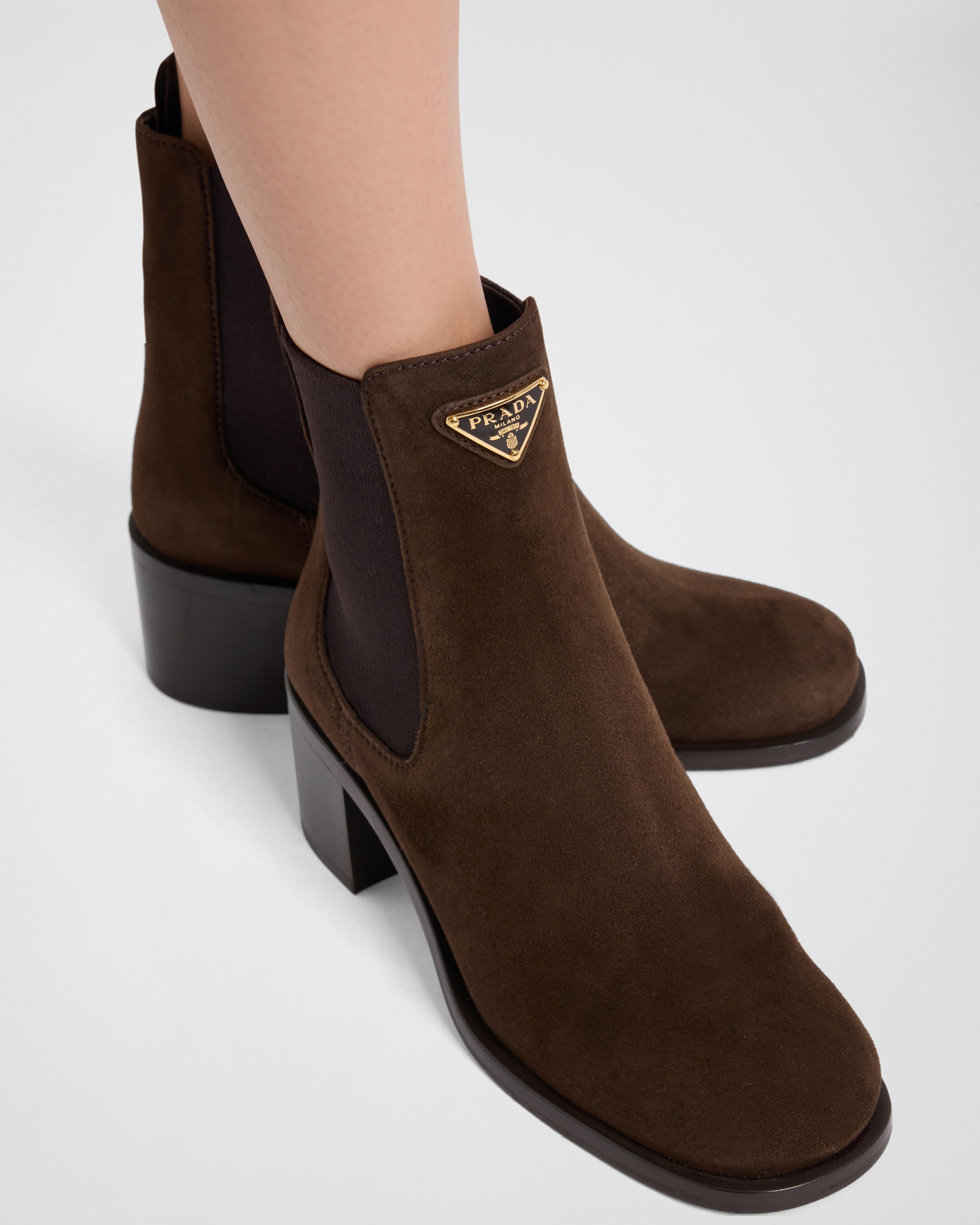 Prada suede booties clearance