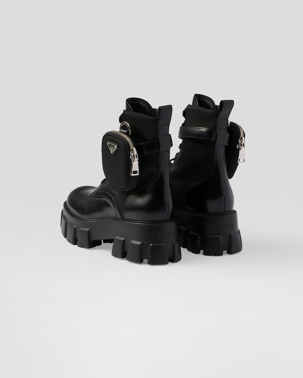 Monolith leather and Re-Nylon combat boots with pouch Monolith leather and Re-Nylon combat boots with pouch