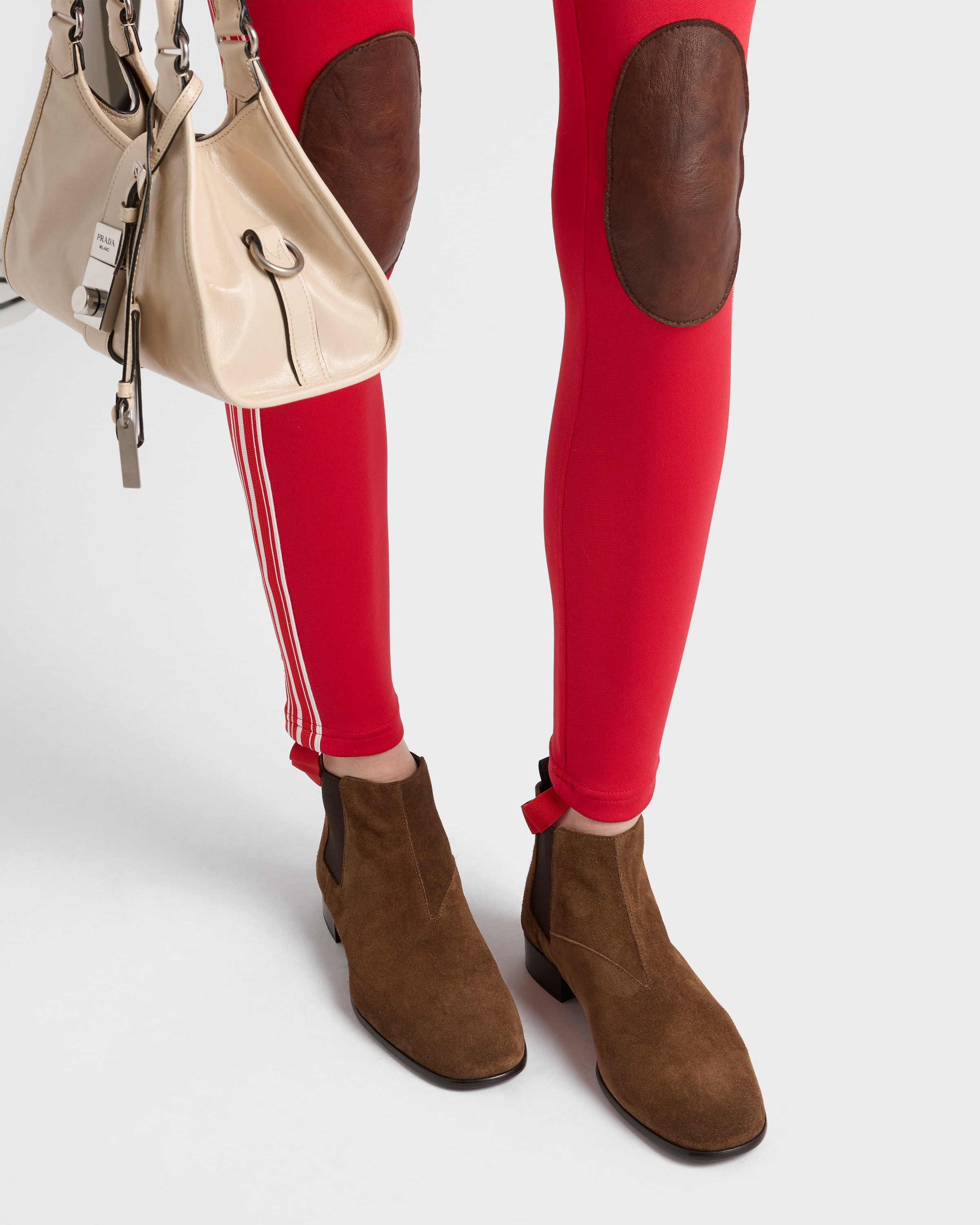 ダークブラウン スエード ブーティー | PRADA