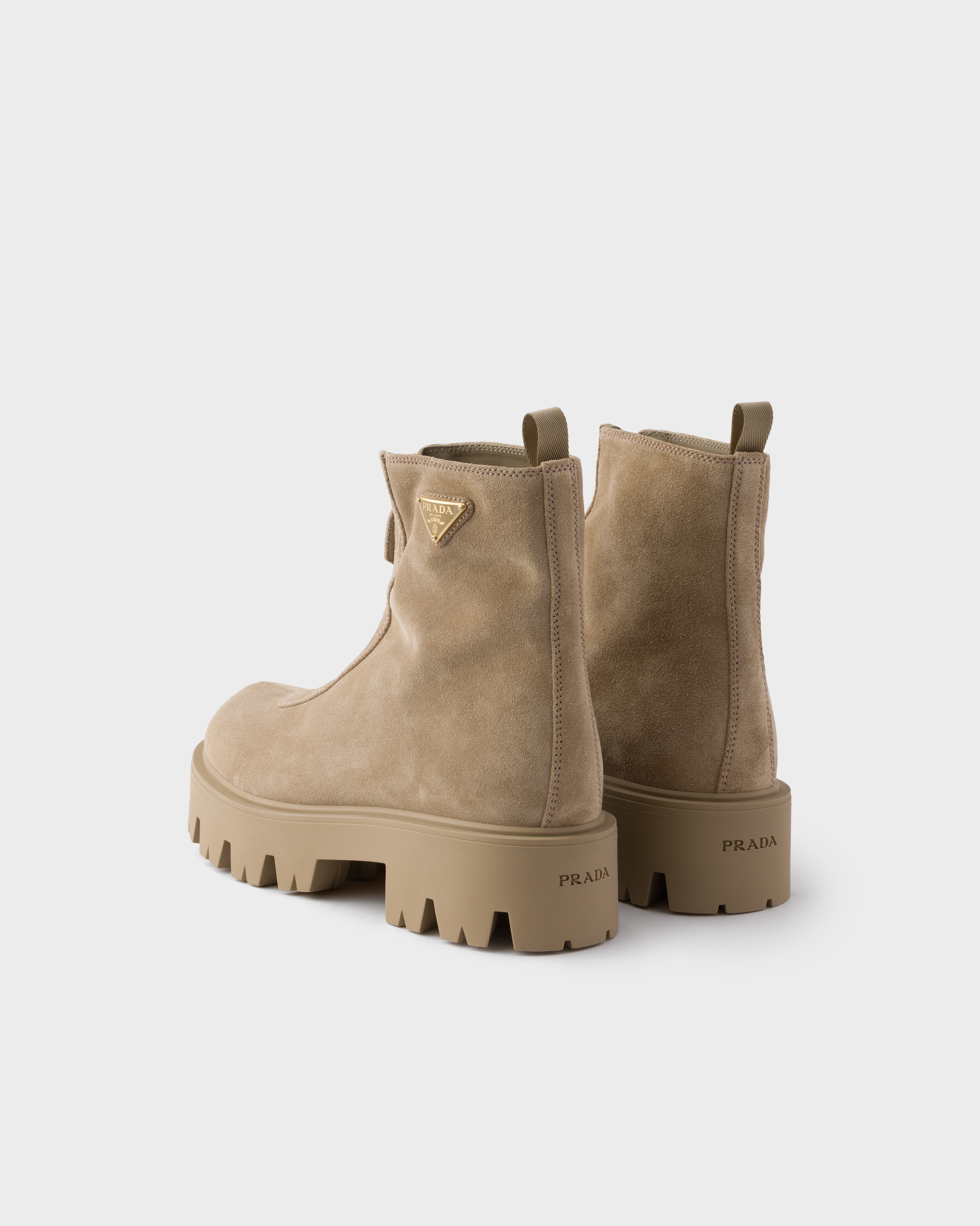 Suede booties with zip