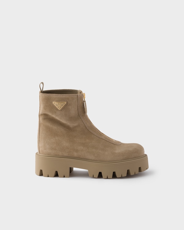 Bottines en veau velours avec fermeture à glissière Bottines en veau velours avec fermeture à glissière