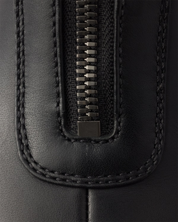 Leather zipper booties - Black Leather zipper booties - Black