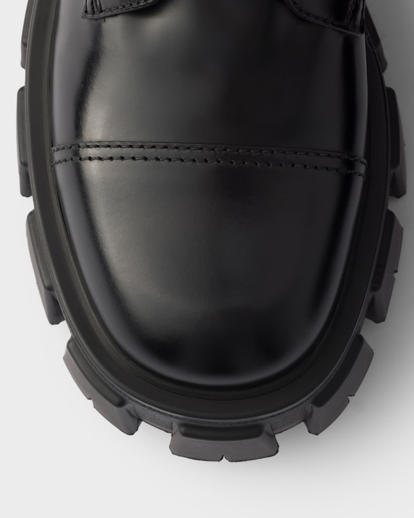 Monolith leather and Re-Nylon booties with pouch - Black Monolith leather and Re-Nylon booties with pouch - Black