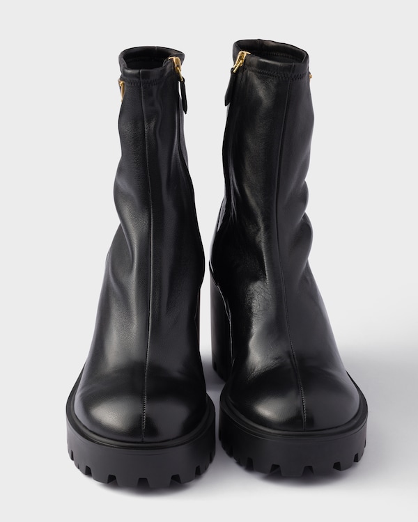 Stretch nappa leather booties - Black Stretch nappa leather booties - Black