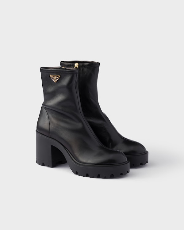 Stretch nappa leather booties - Black Stretch nappa leather booties - Black