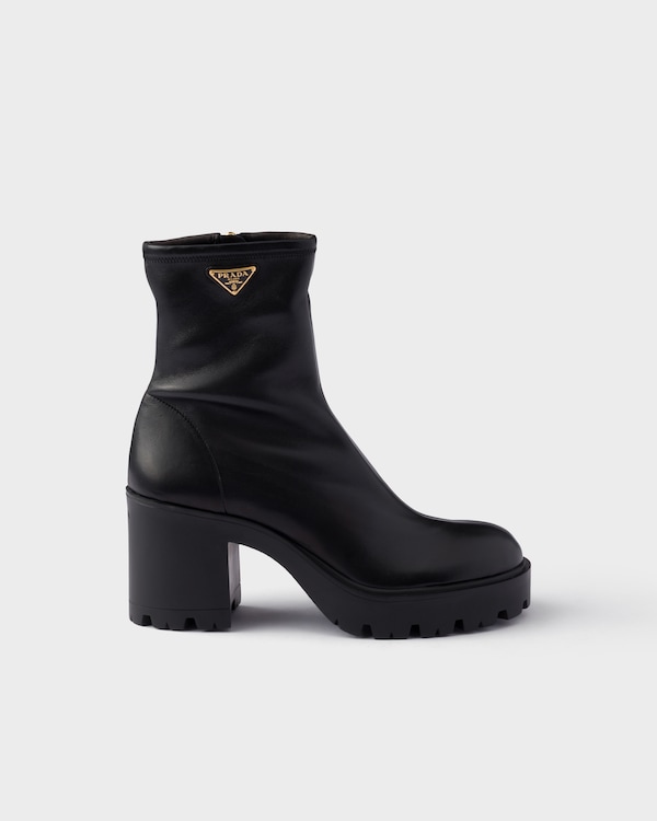 Stretch nappa leather booties - Black Stretch nappa leather booties - Black